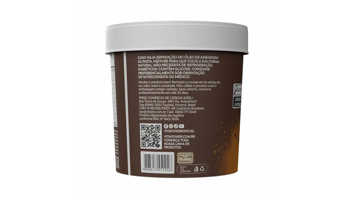 VITAPOWER®: Pasta de Amendoim Sabor Chocolate Crocante 280g